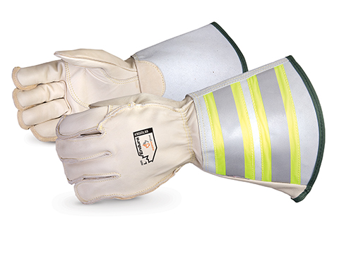 Superior Glove® Deluxe Lineman Glove w/ 6` Reflective Gauntlet Cuff #365DLX6